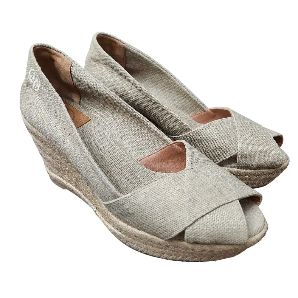 Tory Burch Filipa Espadrille Wedges Size 9.5